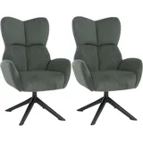 2er-Set Esszimmerstuhl HWC-Q54, Loungestuhl Polsterstuhl, drehbar Metall Cord