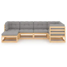 vidaXL Garten-Lounge-Set 6-tlg. grau