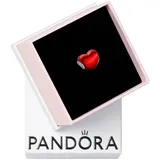 Pandora Moments Rotes Metallic-Herz Charm aus Sterling Silber, Kompatibel Moments Armbänder, 793337C02