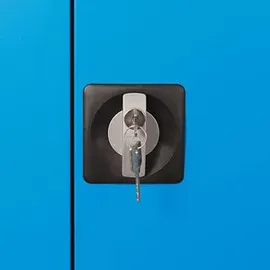 ADB Metallschrank 40955 lichtgrau, lichtblau 92,0 x 42,0 x 195,0 cm, aufgebaut, 1 St.