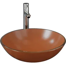vidaXL Waschbecken Einhandmischer Braun