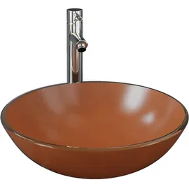 vidaXL Waschbecken Einhandmischer Braun