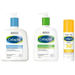 Cetaphil Pflegeset: Reinigen, mit Lotion pflegen & UV-Schutz