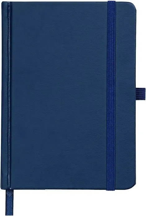 Jubiluu A6 Premium PU-Hardcover-Taschennotizbuch mit linierten Seiten – 80 Blatt (100 g/m2 Offsetpapier), Lesezeichen, Gummiband & Stifthalter – Datumloser Planer für Notizen, Ideenskizzen, Listen oder persönliche Tagebucheinträge – Tiefblau