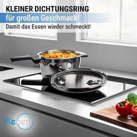 Piebert 3x Dichtung 39156 22cm für Fissler Vitaquick, Vitavit Comfort, Vitavit Premium, Vitavit edition Schnellkochtöpfe, Deckel-Dichtungsrin... - grau,