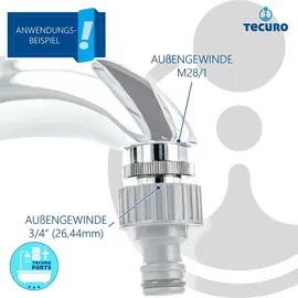 tecuro Mischdüse Armaturenadapter M28x1 3/4 Zoll verchromt
