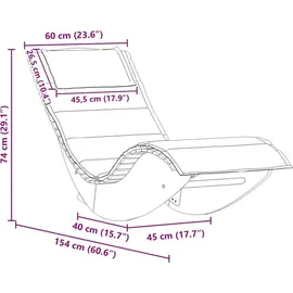 vidaXL Schaukelliege 100 x 100 x 100 cm Braun
