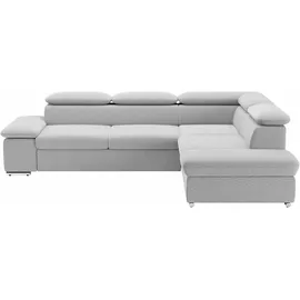 sit&more Ecksofa »Valentine L-Form, B: 272 cm« mit Arm- & Kopfteilverstellung, optional mit Bettfunktion, grau