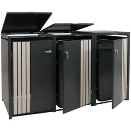 Proregal Mülltonnenverkleidung 122 x 200 x 84 cm schwarz