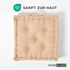 Homescapes Kissenbezug Unifarben 50 x 50 cm Beige