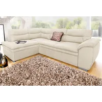 Ecksofa COTTA "Leandra L-Form" Sofas Gr. B/H/T: 250cm x 88cm x 90cm, Luxus-Microfaser, Ottomane links, mit Bettfunktion-mit Bettkasten, beige wahlweise mit Bettfunktion und Bettkasten