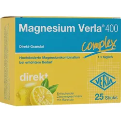 Magnesium Verla 400 Zitrone Direkt-Granulat 25 ST