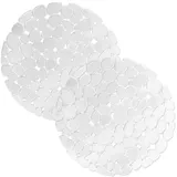 Echehi 2er-Pack Spülbeckeneinlage, 29 x 29 cm Selbst Zugeschnittene Spülbeckenmatte für Küchenspülen, Schnell Ablaufende Spülbecken Matte für Geschirr, Glaswaren, Gemüse. Transparent