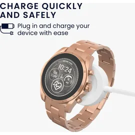 kwmobile USB Kabel Charger kompatibel mit Michael Kors GEN 6 / GEN 5e / GEN 5 / GEN 4 Watch/Skagen Falster 2 Ladekabel - Smart Watch Ersatzkabel - - Weiß