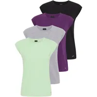 LAURA SCOTT T-Shirt LAURA SCOTT Gr. 36, lila, mintgrün, grau meliert, schwarz Damen Shirts Jersey in modernen Farben - NEUE KOLLEKTION