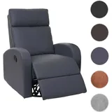 Mendler Fernsehsessel HWC-A54 Premium, Relaxsessel Schaukelstuhl Wippfunktion, drehbar - Kunstleder grau