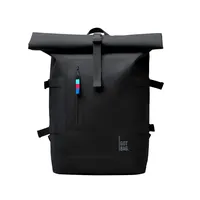 GOT BAG Rucksack Rolltop aus Ocean Impact Plastic | Laptop Rucksack wasserdicht mit Herausnehmbarer 15“ Laptoptasche | 31 Liter Füllvolumen Rollrucksack (Black)