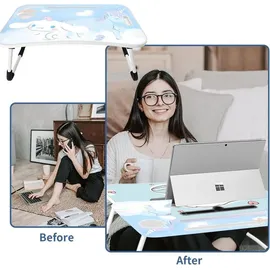 luxuskollektion Laptop-Tisch Cartoon-Tragbar Betttablett klappbare Beine Blau - Blau