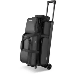 VEVOR Bowlingtasche 3 Bälle mit Doppelrollen Bowling Bag Einziehbarer Griff