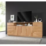 Home Affaire Sideboard HOME AFFAIRE, braun (eiche teilmassiv), Sideboards, Sideboard, Kommode, Breite 220 cm, teilmassiv, FSC-zertifiziert