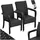 Tectake Rattanstuhl Girona Gartenstuhl 58 x 67 x 90 cm schwarz 4 St.