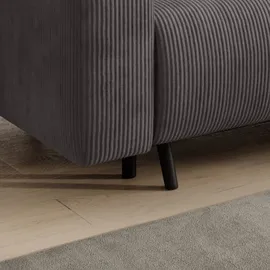 m-punkt Eckcouch Cord 2-Sitzer Grau