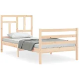 vidaXL Massivholzbett mit Kopfteil 90x200 cm 3194946