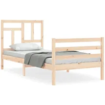 vidaXL Massivholzbett 90 x 200 cm Braun