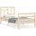 vidaXL Massivholzbett 90 x 200 cm Braun