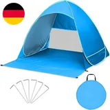Strandmuschel Pop up Strandzelt Strand Zelt Mit Reißverschlusstür Uv-Schutz 50+