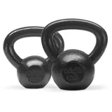 Yes4All Unisex-Erwachsene KS92 Combo Gusseisen Kugelhantel Gewichte Sets-Ideal für Ganzkörpertraining und Krafttraining-Kettlebells 10 (Schwarz), A 4,5-6,8 kg, 11.3 kg