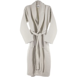 WellHome - Bademantel L/XL Bienenwaben 100% Baumwolle in Beige