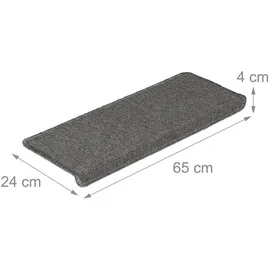 Relaxdays Stufenmatte 65 x 24 cm Grau