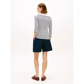Tommy Hilfiger Damen Slim Cody Boat-Nk 3/4Slv Ww0Ww40589, Weiß, L - L