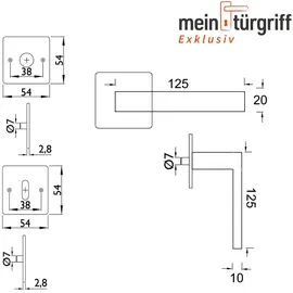 Meintürgriff Drückergarnitur Trento Flachrosette Samtgrau