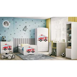 les tendances Kinderbett Babydreams 80 x 180 cm Holzwerkstoff weiß rot