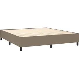 vidaXL Boxspringbett mit Matratze Taupe 180x200 cm Stoff