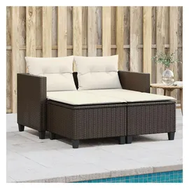 vidaXL Gartensofa 2-Sitzer Loungesofa braun