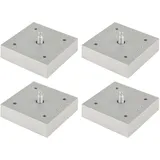 cyclingcolors 4er Set Möbelfuß 75x75 mm Höhe 20 mm Kunststoff höhenverstellbar 10 mm Universal Möbelbein für Sofa Schrank Küche Bad Grau