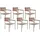 Beliani Gartenstuhl 6er Set 56 x 53 x 86 cm hellbraun/silber