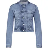 Jeansjacke Brusttaschen Stehkragen für Light Blue 40