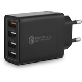 USB Ladegerät, 4-Port USB Ladeadapter mit 33W Intelligent QC 3.0 Schnellladegerät Mehrfach USB Netzteil Stecker für Samsung Galaxy A14 A54 S21 S20 S10 S9 S8, iPhone 12 13 14 15 Pro X 8 7, Handy