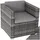 Tectake Rattansessel 70 x 69 x 65 cm grau 3 St.