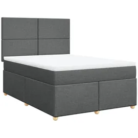 vidaXL Boxspringbett 140 x 200 cm Dunkelgrau