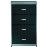 Mauser client entry Hängeregistraturschrank alu, anthrazitgrau 4 Schubladen 80,0 x 60,0 x 135,0 cm
