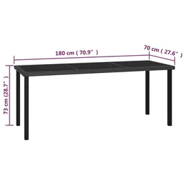 vidaXL Garten-Essgruppe 9-tlg. schwarz 3065710