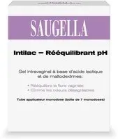 Saugella Intilac - Gel vaginal Rééquilibrant pH, Rééquilibre Immédiat de la Flore Vaginale et Soutien des Lactobacilles, élimine les mauvaises odeurs Boite 7 tubes Applicateurs Monodoses Ampoule(S) 7x5 ml
