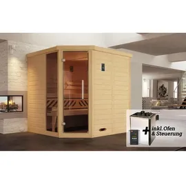Weka  Kemi inkl. 7,5 kW Saunaofen + Ganzglastür graphit