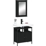 vidaXL Badmöbel-Set Grau Sonoma 2-tlg. Grau