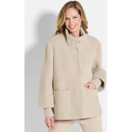 GOLDNER Kurzgröße: Flauschiger Kurzmantel mit Stehkragen", in beige, | Gr.: 21,